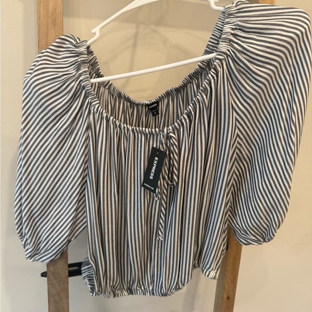 Express Monochrome Striped Blouse